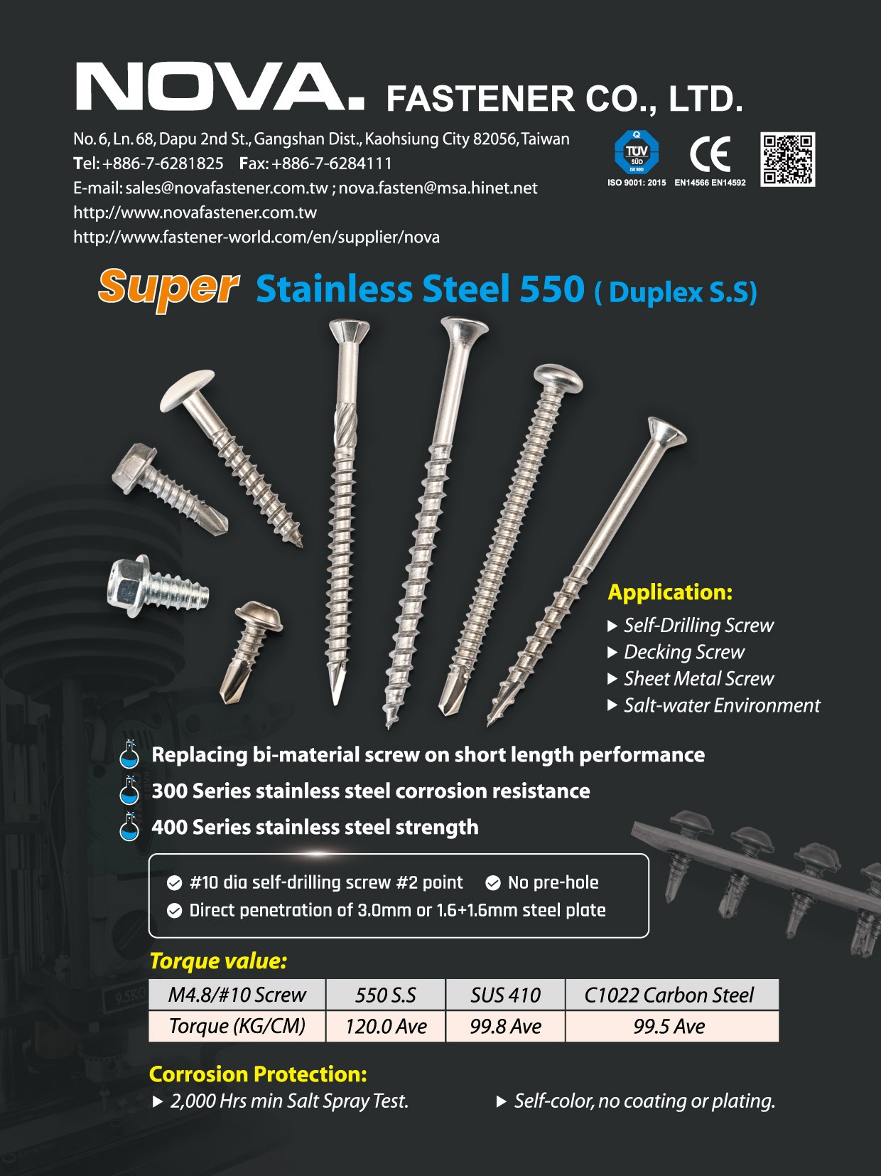 Super Stainless Steel 550 Screw